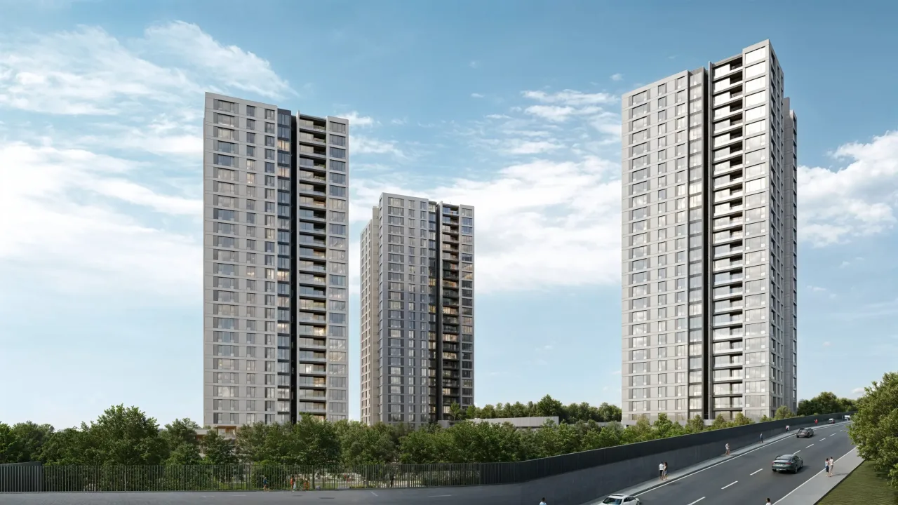TONA Life towers seen from the boulevard
