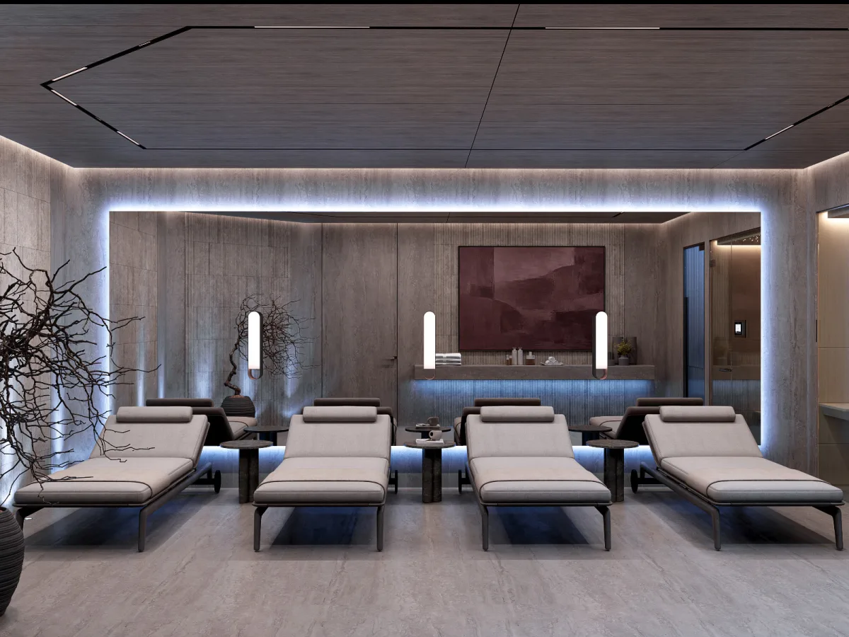 Loungers in the spa relaxation area